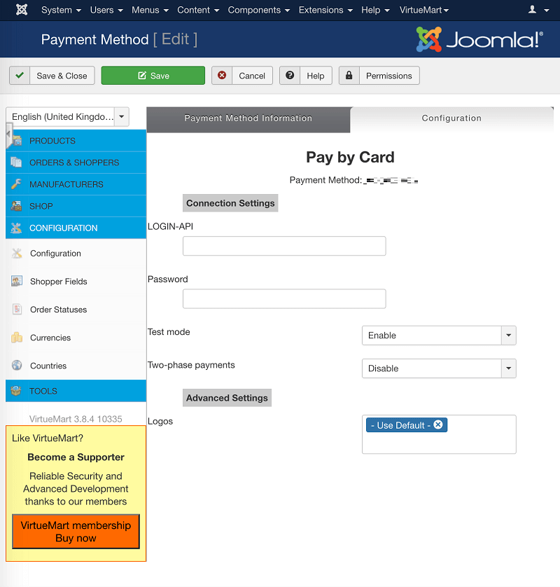 Create payment method